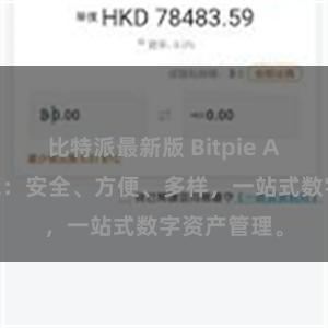 比特派最新版 Bitpie APP功能一览：安全、方便、多样，一站式数字资产管理。